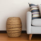 20" Natural Rattan Round Drum End Table