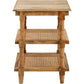 24" Natural Solid Wood End Table With Two Shelves