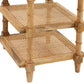 24" Natural Solid Wood End Table With Two Shelves