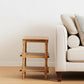 24" Natural Solid Wood End Table With Two Shelves