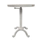 22" White Solid Wood and Metal Height Adjustable Round Pedestal End Table