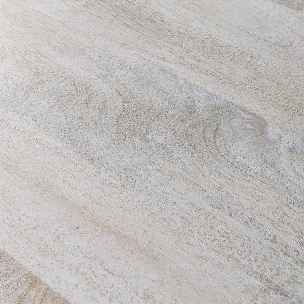 22" White Solid Wood and Metal Height Adjustable Round Pedestal End Table