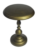 24" Brass Aluminum Round Pedestal End Table