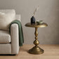 24" Brass Aluminum Round Pedestal End Table