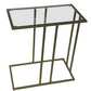 26" Clear and Antiqued Gold Glass and Iron Frame End Table