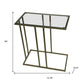 26" Clear and Antiqued Gold Glass and Iron Frame End Table