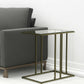 26" Clear and Antiqued Gold Glass and Iron Frame End Table