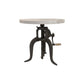 19" Natural and Gunmetal Solid Wood and Iron Height Adjustable Round End Table