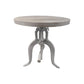 19" White Solid Wood and Iron Height Adjustable Round End Table