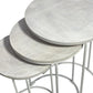 Set of Two White Solid Wood and Metal Round Frame Nested Tables