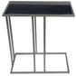 26" Black and Gunmetal Marble and Iron Frame End Table