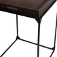 29" Dark Brown and Black Solid Wood and Iron Square Frame End Table
