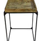 29" Natural and Black Solid Wood and Iron Square Frame End Table