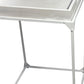 29" White Solid Wood and Iron Square Tray Style End Table