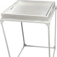 29" White Solid Wood and Iron Square Tray Style End Table