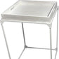 29" White Solid Wood and Iron Square Tray Style End Table