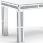 31" Silver Mirrored Glass And Faux Crystal Dining Table