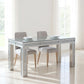 31" Silver Mirrored Glass And Faux Crystal Dining Table