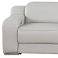 103" Light Gray Italian Leather Reclining USB Sofa