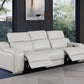 103" Light Gray Italian Leather Reclining USB Sofa