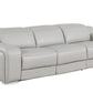 103" Light Gray Italian Leather Reclining USB Sofa