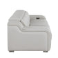 103" Light Gray Italian Leather Reclining USB Sofa