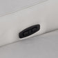 103" Light Gray Italian Leather Reclining USB Sofa