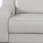 103" Light Gray Italian Leather Reclining USB Sofa