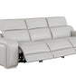 103" Light Gray Italian Leather Reclining USB Sofa
