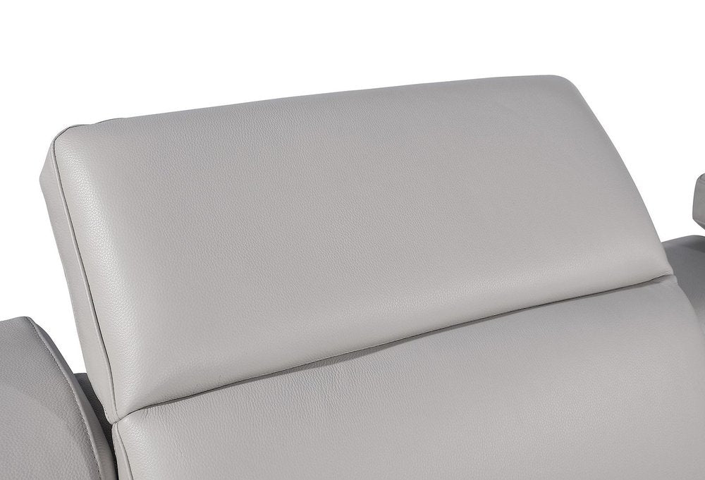 103" Dark Gray Italian Leather Reclining USB Sofa