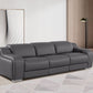 103" Dark Gray Italian Leather Reclining USB Sofa