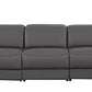 103" Dark Gray Italian Leather Reclining USB Sofa
