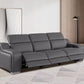 103" Light Gray Italian Leather Reclining USB Sofa
