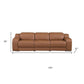 103" Dark Gray Italian Leather Reclining USB Sofa