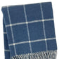 50" X 67" Denim Blue And White Cotton Blend Woven Plaid Throw Blanket with Fringe