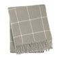 50" X 67" Sand And White Cotton Blend Woven Plaid Throw Blanket with Fringe