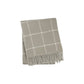 50" X 67" Sand And White Cotton Blend Woven Plaid Throw Blanket with Fringe