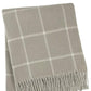 50" X 67" Sand And White Cotton Blend Woven Plaid Throw Blanket with Fringe