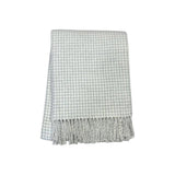 50" X 67" Cream And Light Gray Cotton Blend Woven Plaid Throw Blanket with Fringe