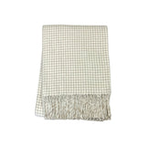 50" X 67" Cream And Sand Cotton Blend Woven Plaid Throw Blanket with Fringe