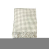 50" X 67" Cream And Sand Cotton Blend Woven Plaid Throw Blanket with Fringe