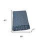 50" X 67" Denim Blue And Cream Cotton Blend Woven Plaid Throw Blanket with Fringe