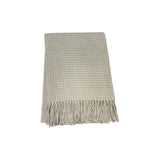 50" X 67" Sand And Cream Cotton Blend Woven Plaid Throw Blanket with Fringe