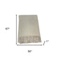 50" X 67" Sand And Cream Cotton Blend Woven Plaid Throw Blanket with Fringe