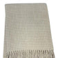 50" X 67" Sand And Cream Cotton Blend Woven Plaid Throw Blanket with Fringe