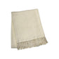 50" X 67" Cream Cotton Blend Woven Throw Blanket with Fringe