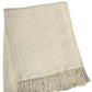 50" X 67" Cream Cotton Blend Woven Throw Blanket with Fringe