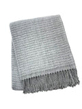 50" X 67" Gray Cotton Blend Woven Throw Blanket with Fringe