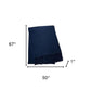 50" X 67" Navy Blue Cotton Blend Woven Throw Blanket with Fringe