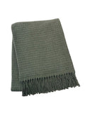50" X 67" Olive Green Cotton Blend Throw Blanket with Fringe